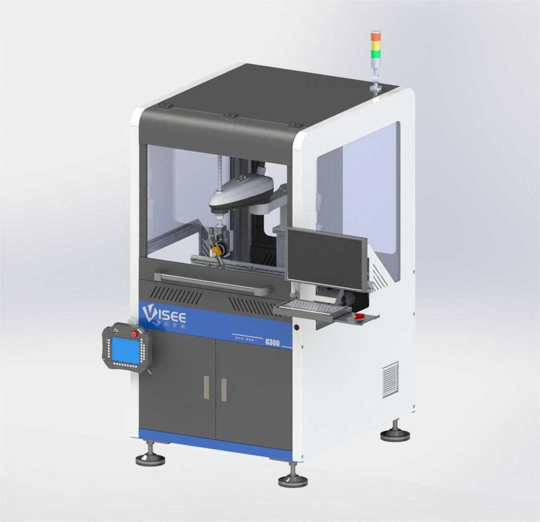 G300-F5 Inline Robotic 5-Axis Rail-Conveyor Dispensing System — JCX equipment catalogue